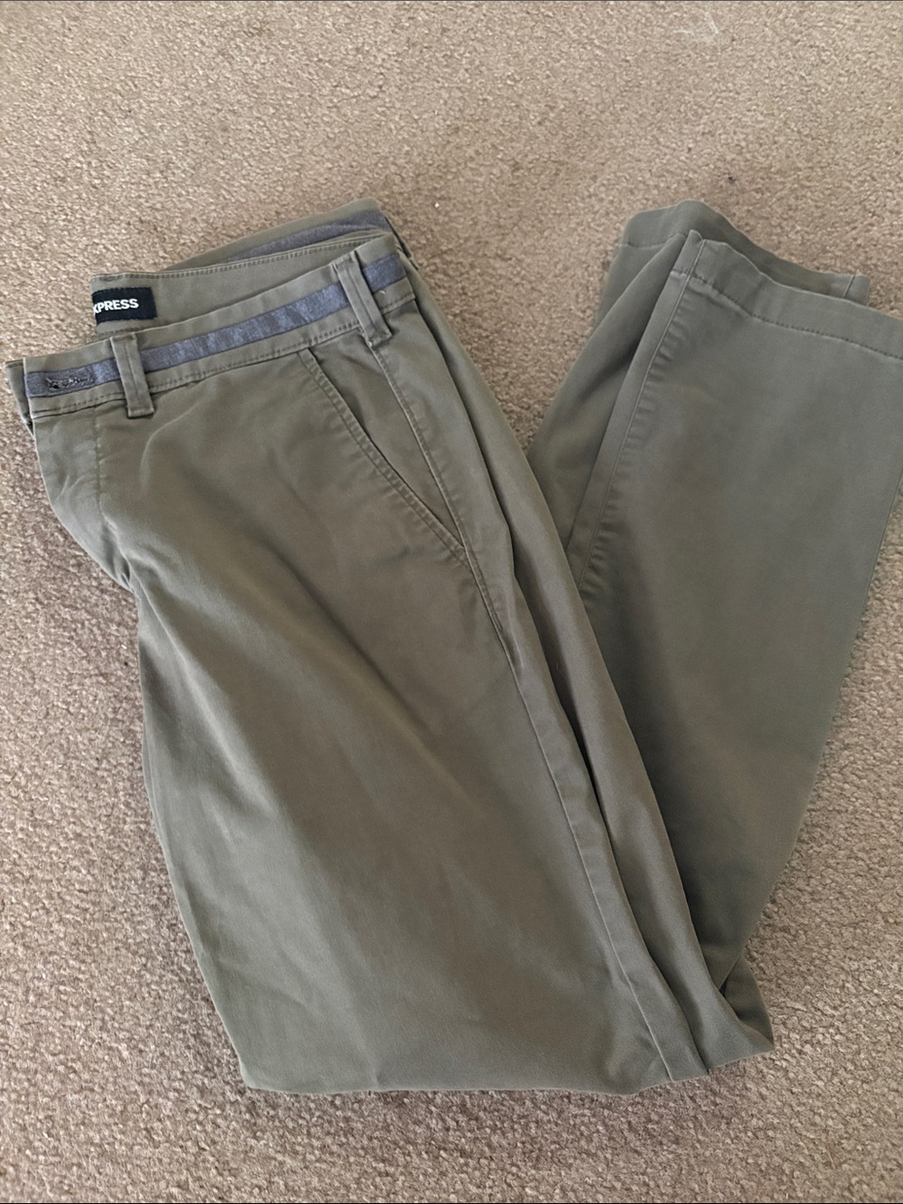 Express Olive Chino Pants for Men